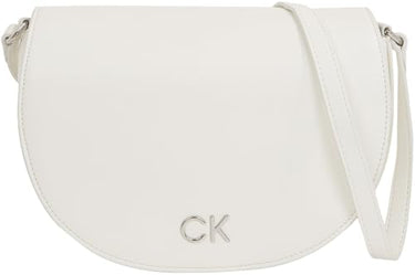 Calvin Klein Damen Umhängetasche Ck Daily Saddle Bag Pebble Klein, Weiß (Bright White), Einheitsgröße im Sale